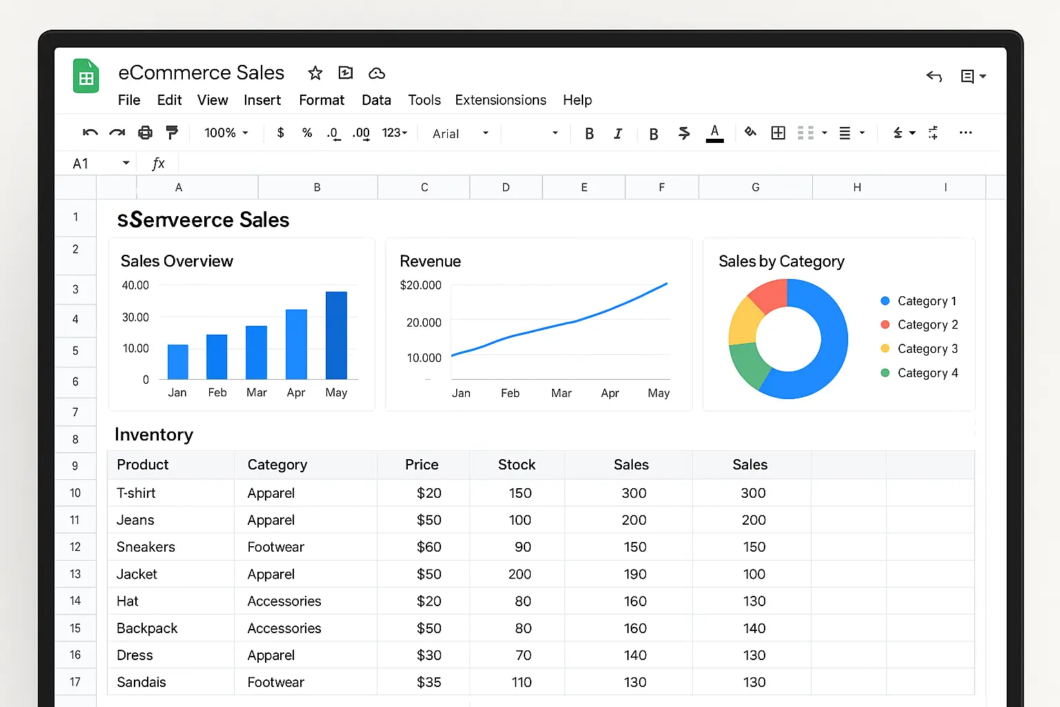 Ecommerce Google Sheet Template: Sales Tracking, Inventory, and Analytics Made Simple